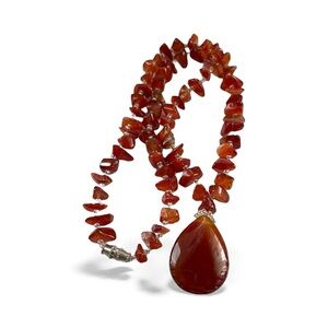 Carnelian Teardrop Statement Necklace